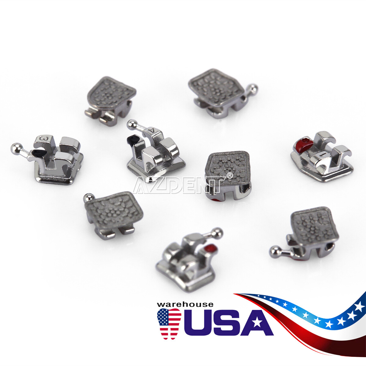 10Box Dental Orthodontic Brackets Braces MIM Monoblock Mini Roth 0.022 345 Hook