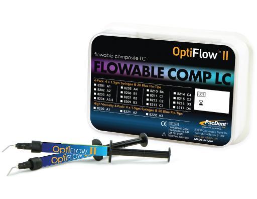 Pac-dent A1 A2 OptiFlow II Flowable Composite 4 x 1.5gm syringes & 20 x Flo-Tips