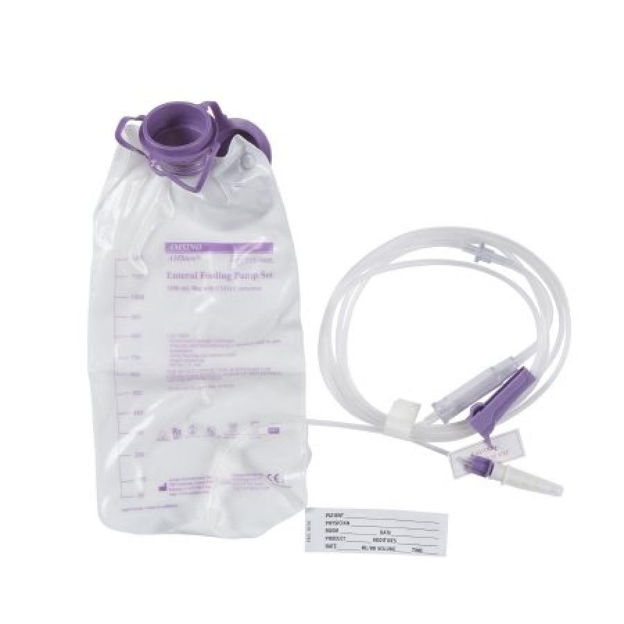 AMSure Enteral Feeding Bag Pump Set 1200 mL W/ ENFit & Transition Connectors 30
