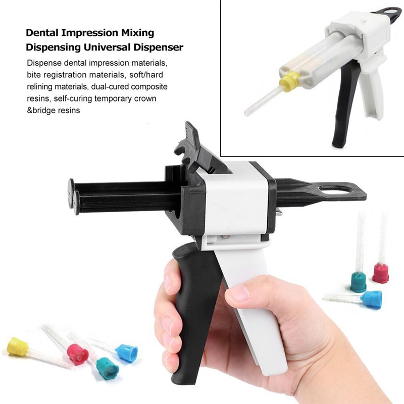 1:1 /1:2 Ratio Dental Impression Mixing Dispenser Caulking Gun 50ml TB219