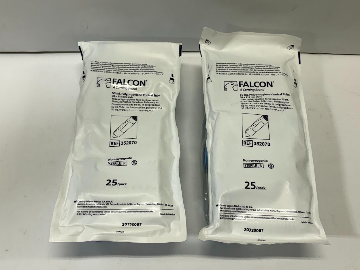 (50 PCS) NEW Corning Falcon 352070 50mL Conical Centrifuge Tubes 30x115mm