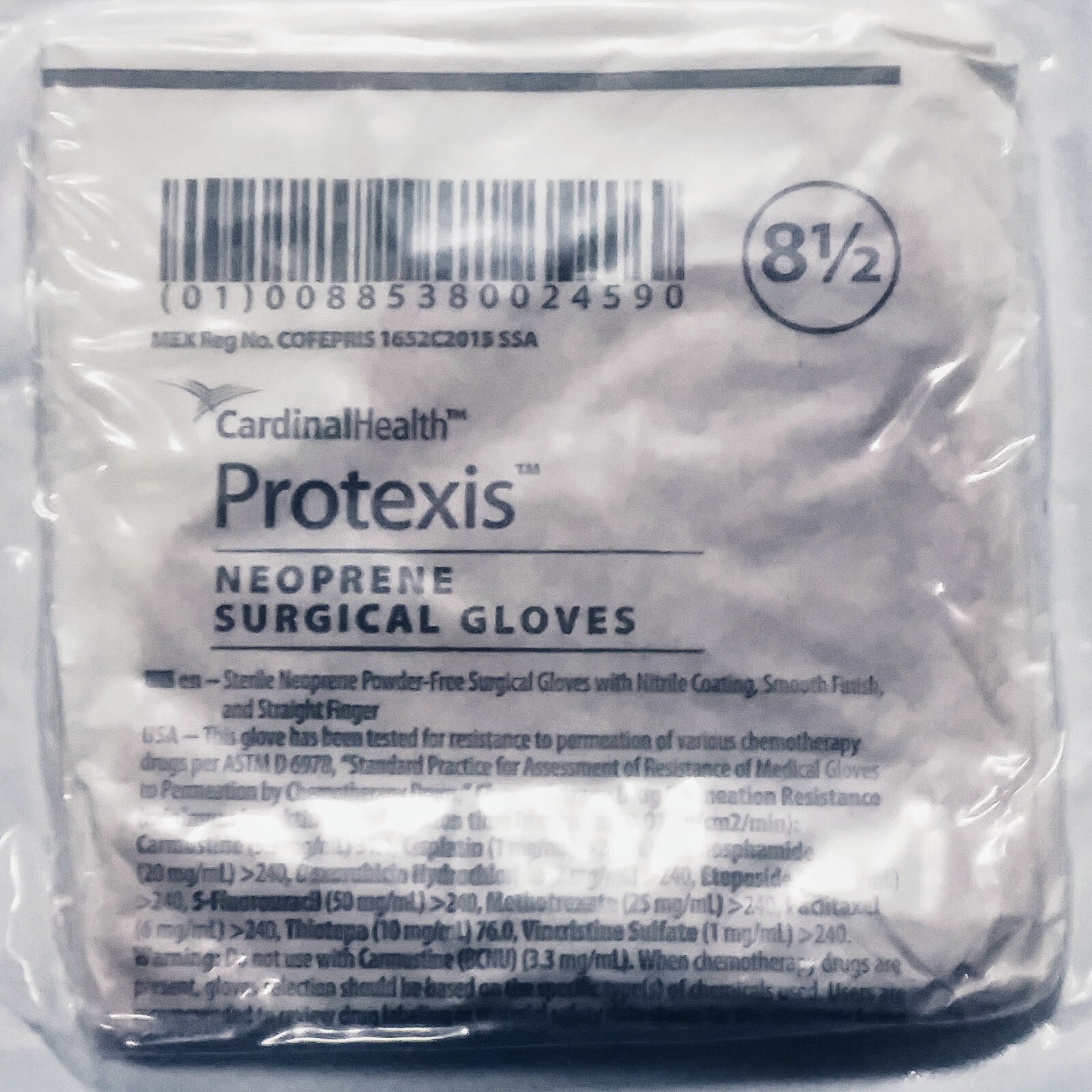 43 Pair Protexis Neoprene Surgical Gloves Sterile Cardinal Size 8.5 Exp 09-2025