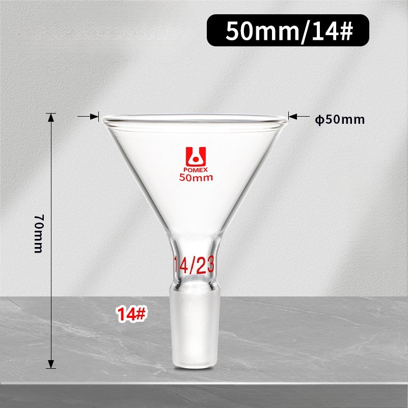 Glass Feeding Funnel 60–150mm Ground Mouth for Liquid Powder Lab Chemical Use
