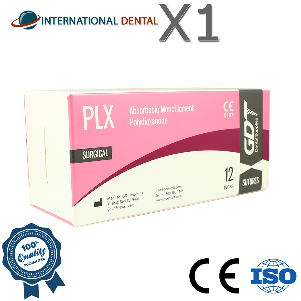 5-0 GDT Monofilament Polydioxanone PLX Sut ures 75cm Abs orbable Violet 12pcs