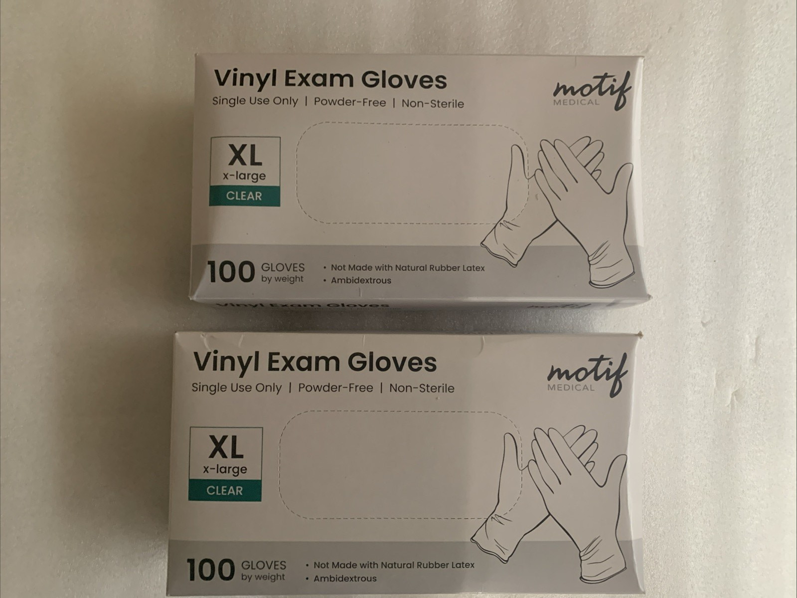 Basic Vinyl XL Exam Gloves Single Use Powder Free 100 Count Clear