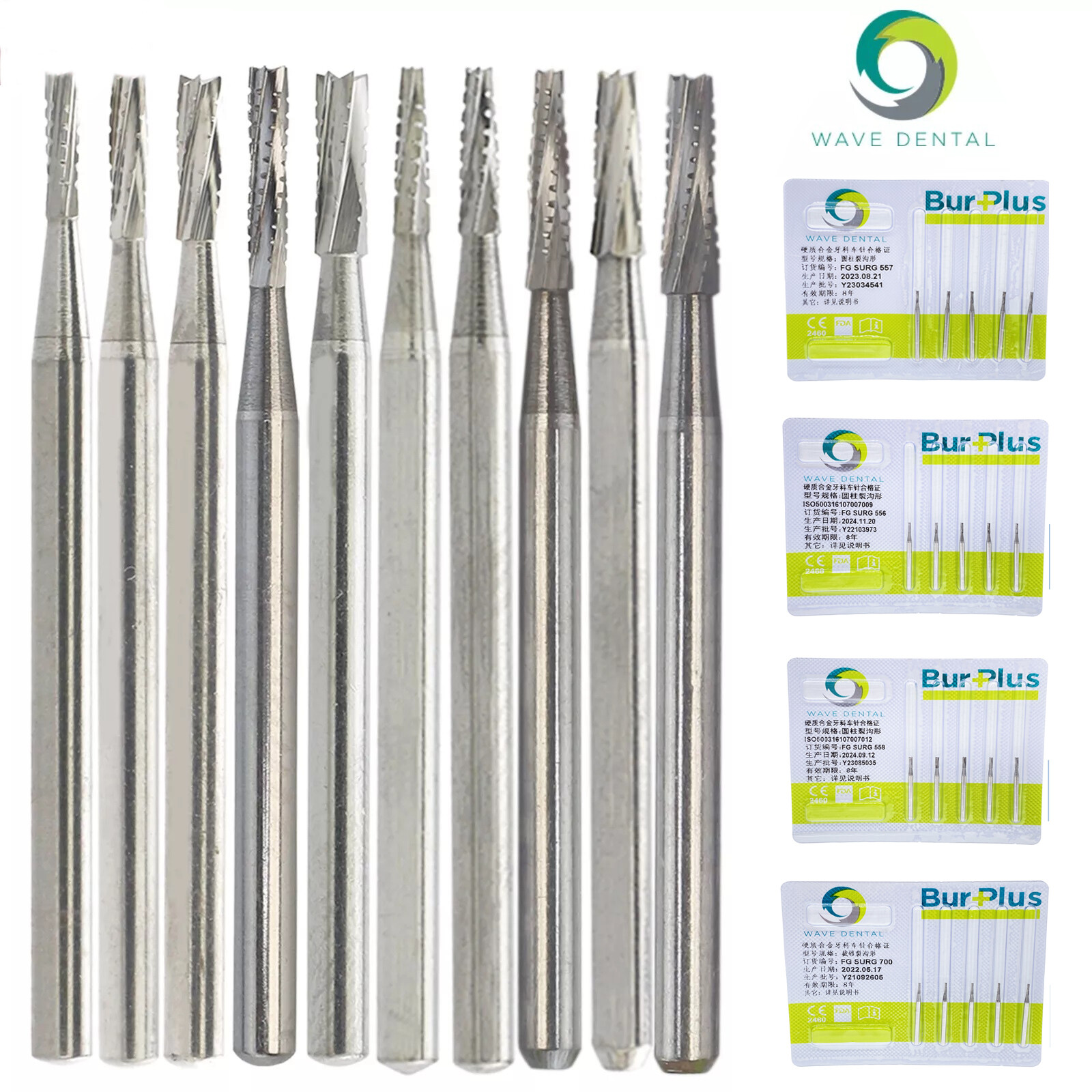 Wave Dental Carbide Surgical Burs FG SURG 2 4 557 557L 702 Long Shank High Speed