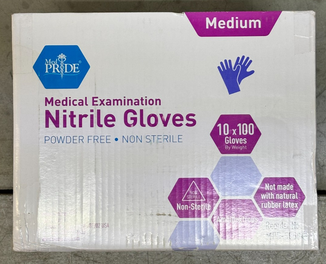 1000 3 Mil Disposable Nitrile Examination Gloves Non-Sterile Powder-Free Size M