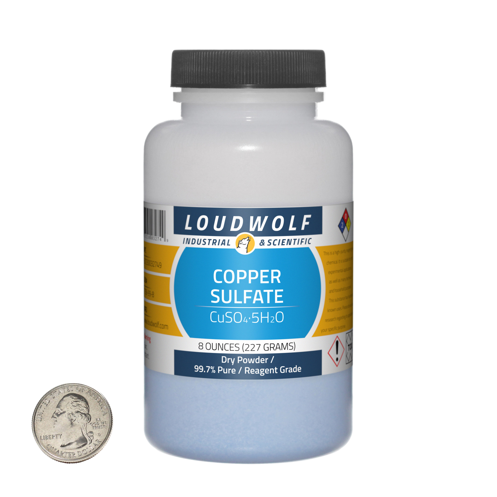 Copper Sulfate / 8 Ounce Bottle / 99.7% Pure Reagent Grade / Dry Powder / USA
