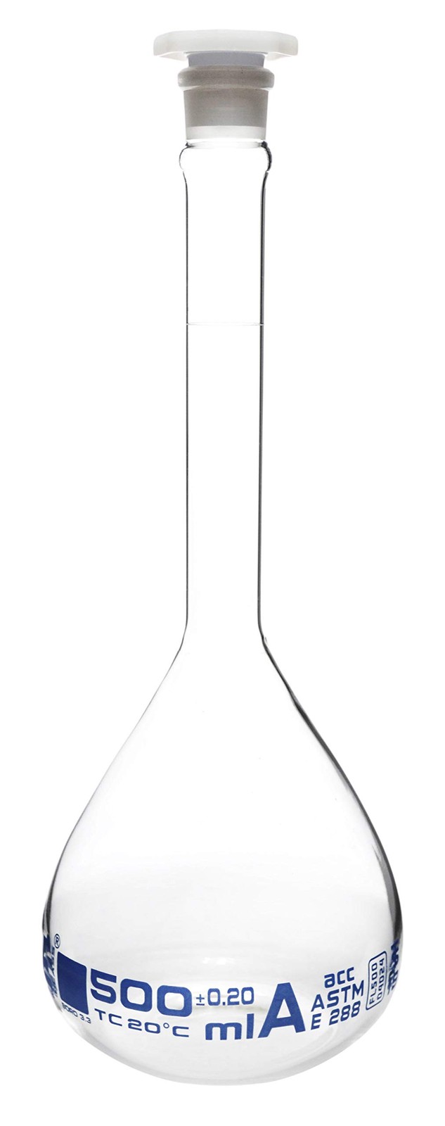 EISCO Volumetric Flask, 500ml – ASTM, Class A – Tolerance ±0.20ml -…