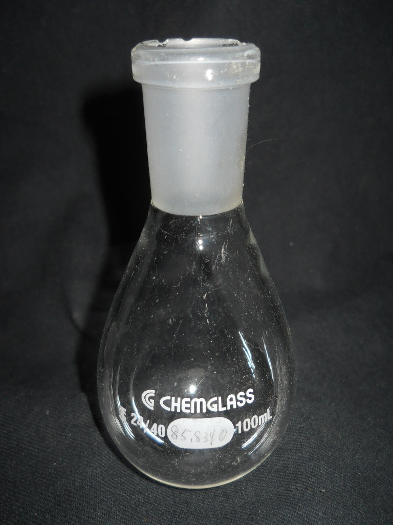 Chemglass 24/40 Glass 100mL Heavy Wall Rotary Evaporating Flask CG-1512-03 B