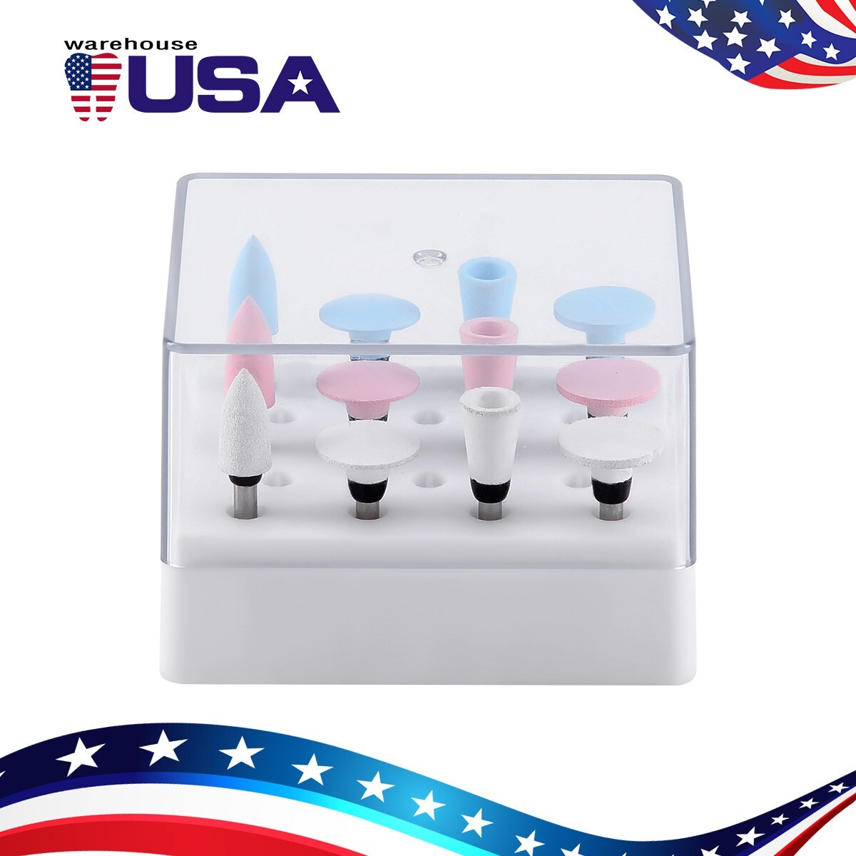 Dental Composite Polishing Kit RA 2.35mm Silicone Burs Polisher for Contra Angle