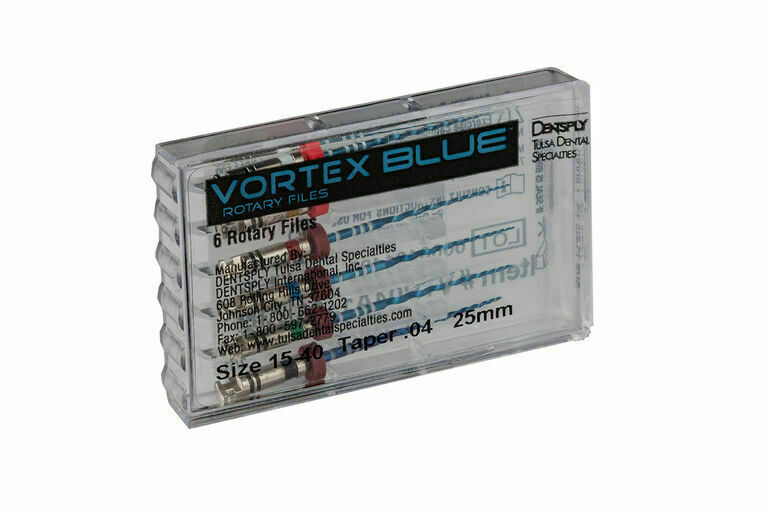 Dentsply Tulsa Dental Vortex Blue 21mm .04 Taper rotary files 6/pk all sizes