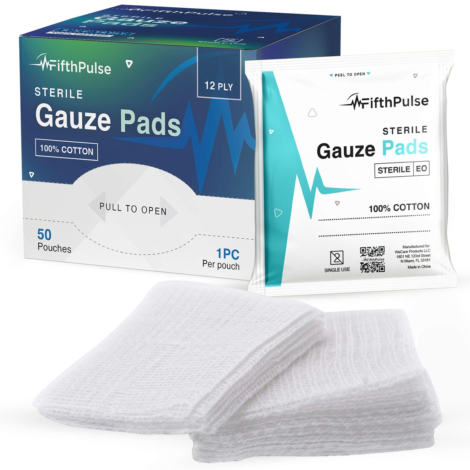 2×2 Gauze Pads, Sterile, and Individually Wrapped – 50 Pieces of Non