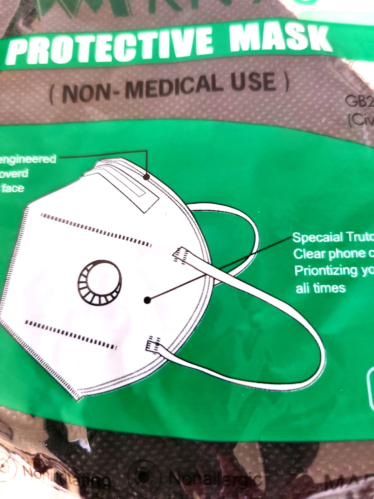 PROTECTIVE MASK KN95 Individually Wrap (50) Units Non-Medical Use NEW SEALED