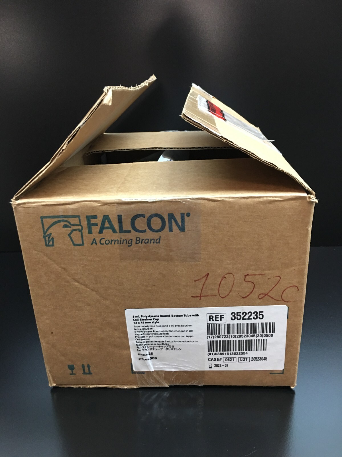 Corning Falcon REF 352235 5mL Round Bottom Test Tube Snap Cap Lot 16 PKS