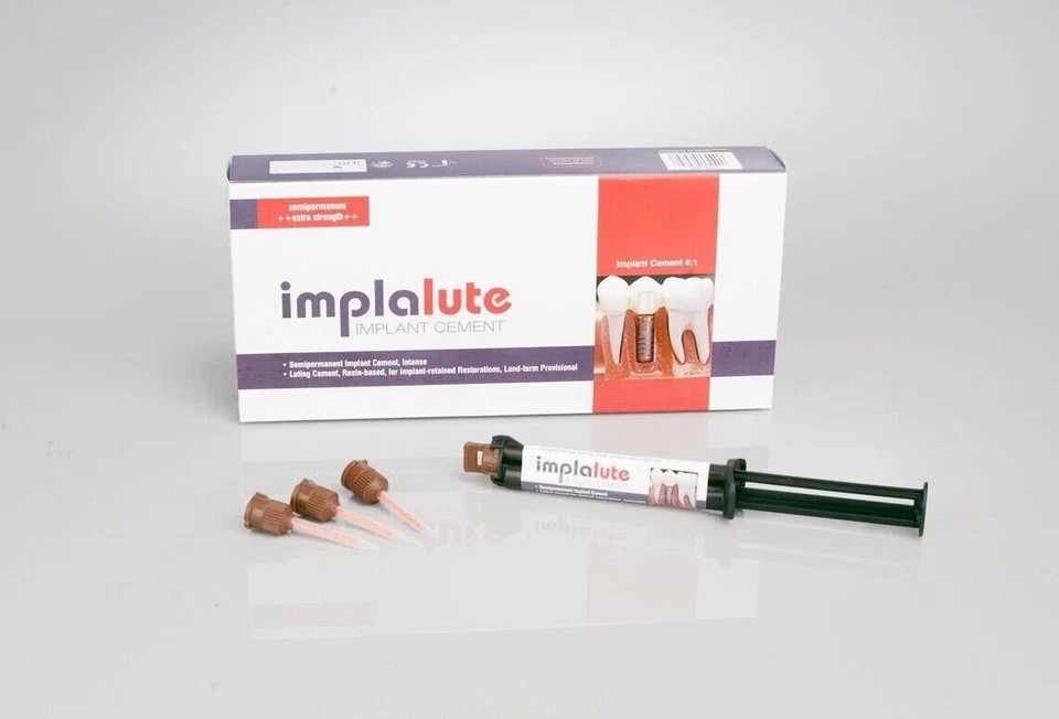 Dental Implant Cement Automix Syr 5mlMedicept Implalute Semi Permanent FREE SHI