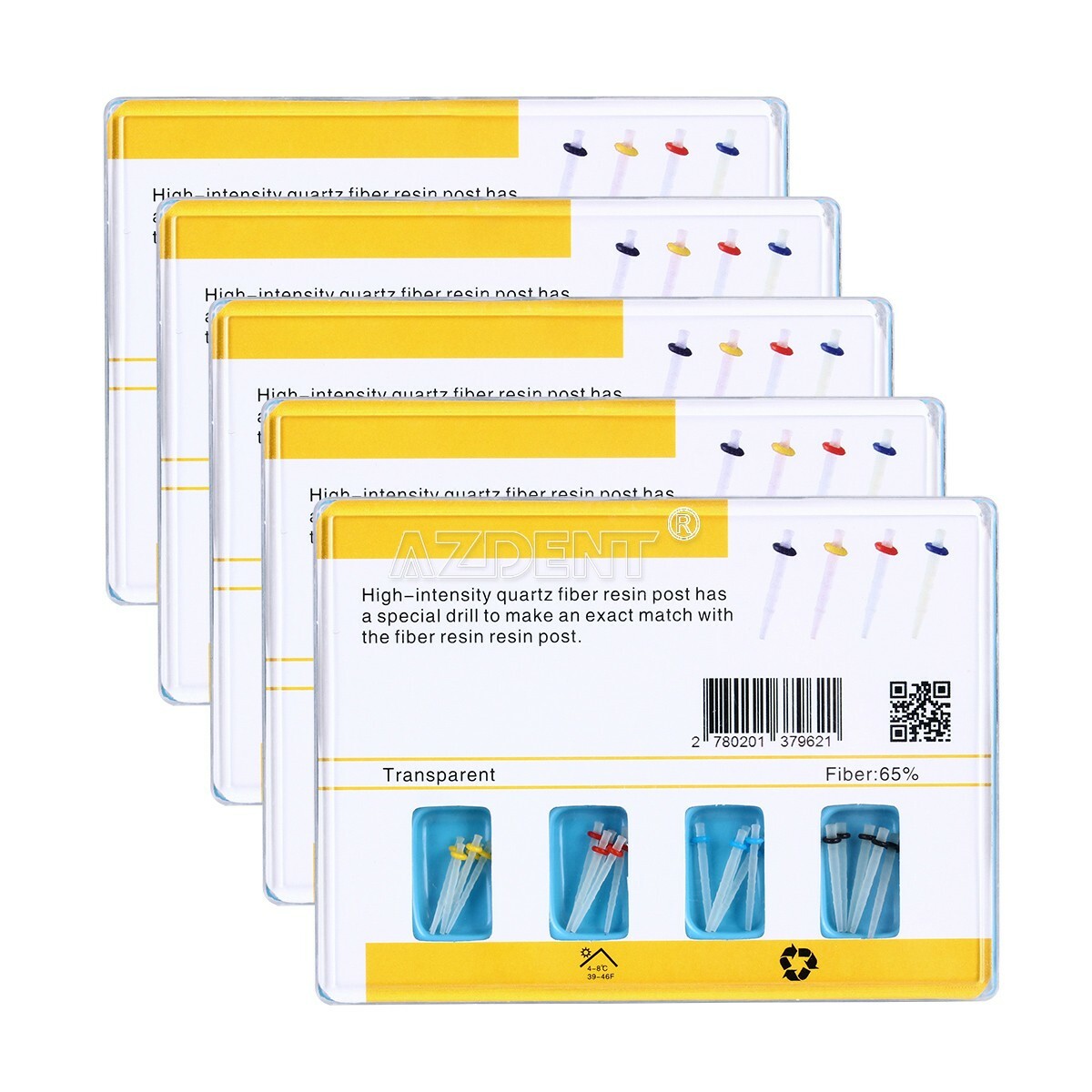 5 Pks Dental AAA Tornillo de Resina de Poste de Fibra Alta Intensidad Hilo