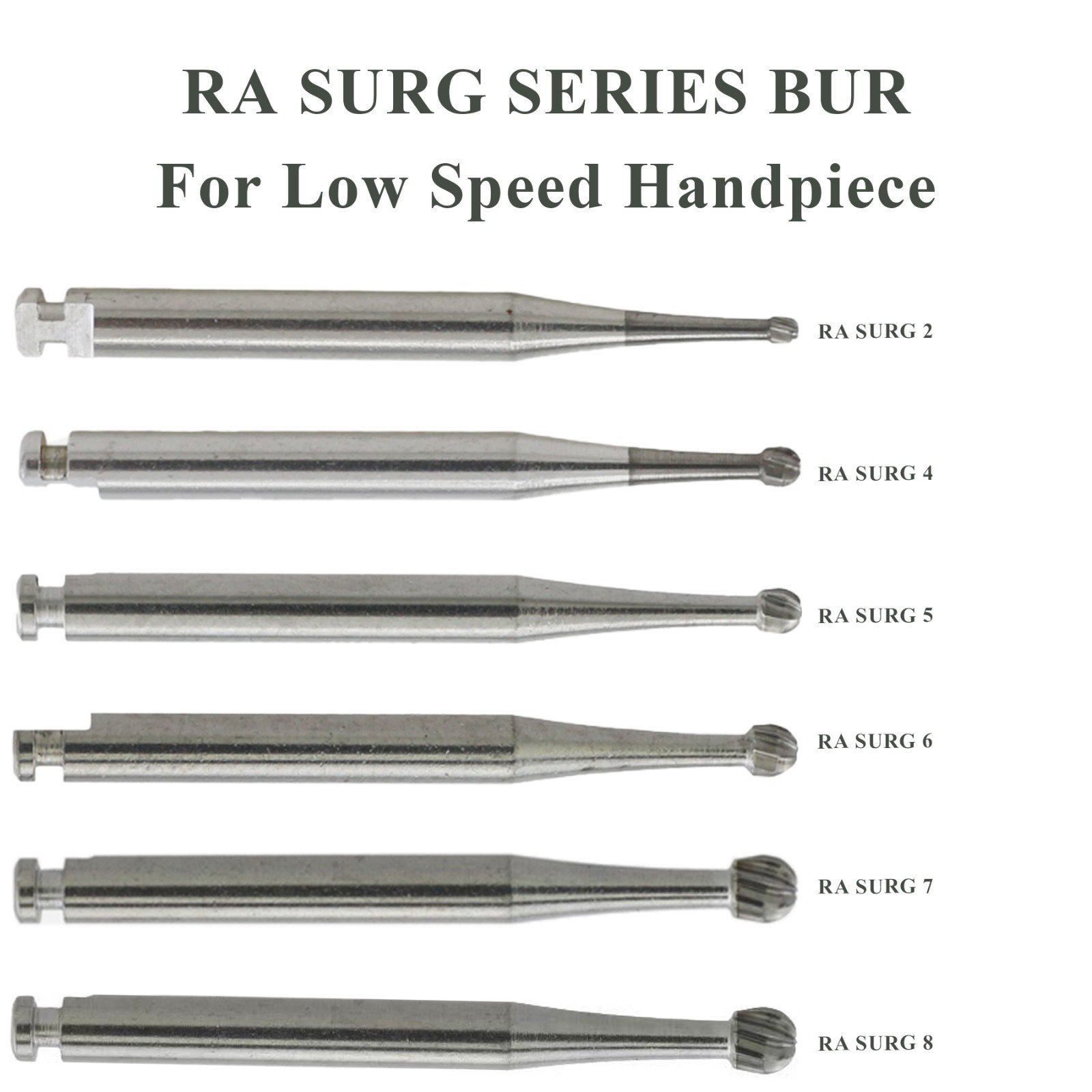 Wave Dental Carbide Burs RA SURG 2 4 6 8 For Low Speed Contra Angle Latch 2.35mm
