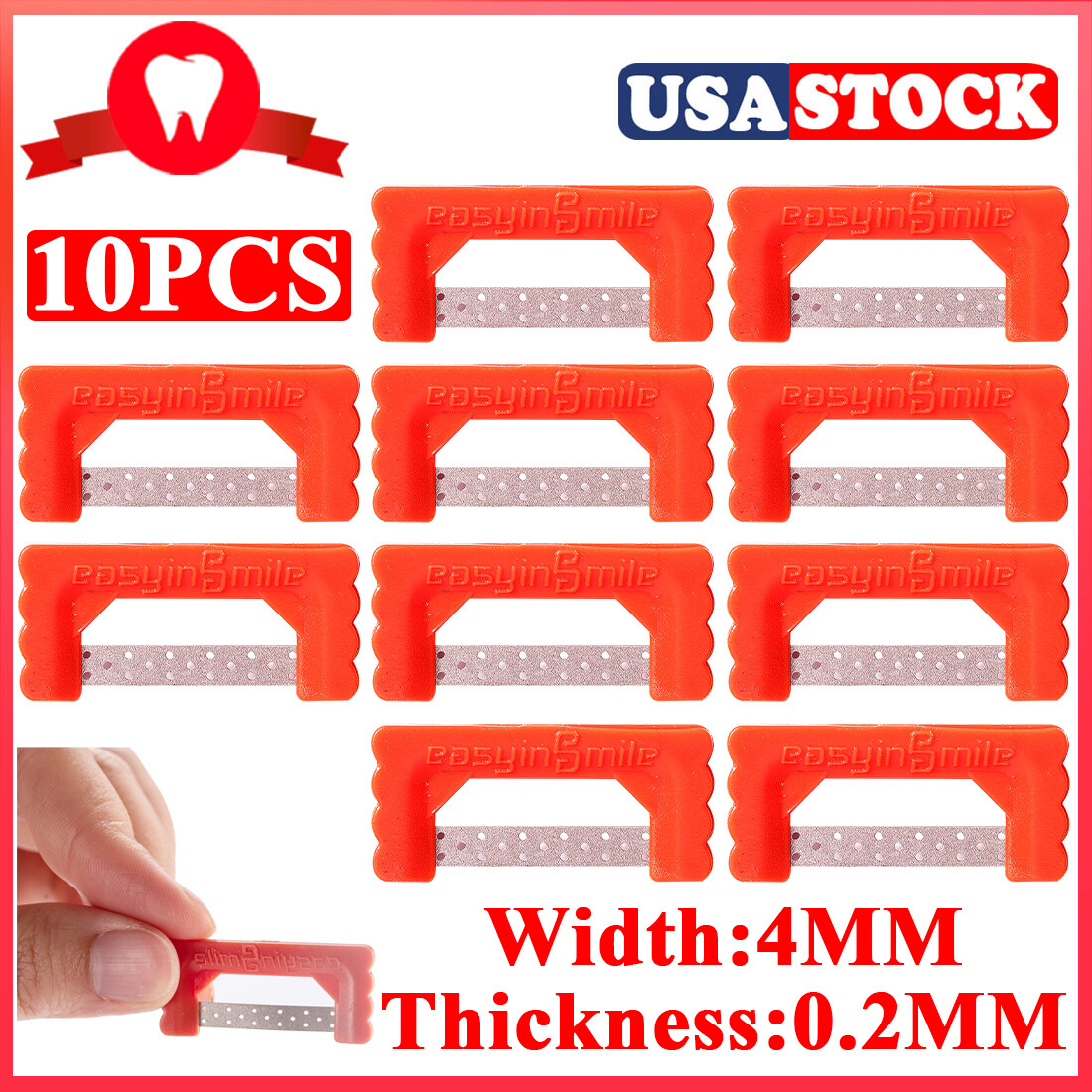 10Pcs Dental IPR/IR Strip Orthodontic Interproximal Reduction Enamel Strip Reuse