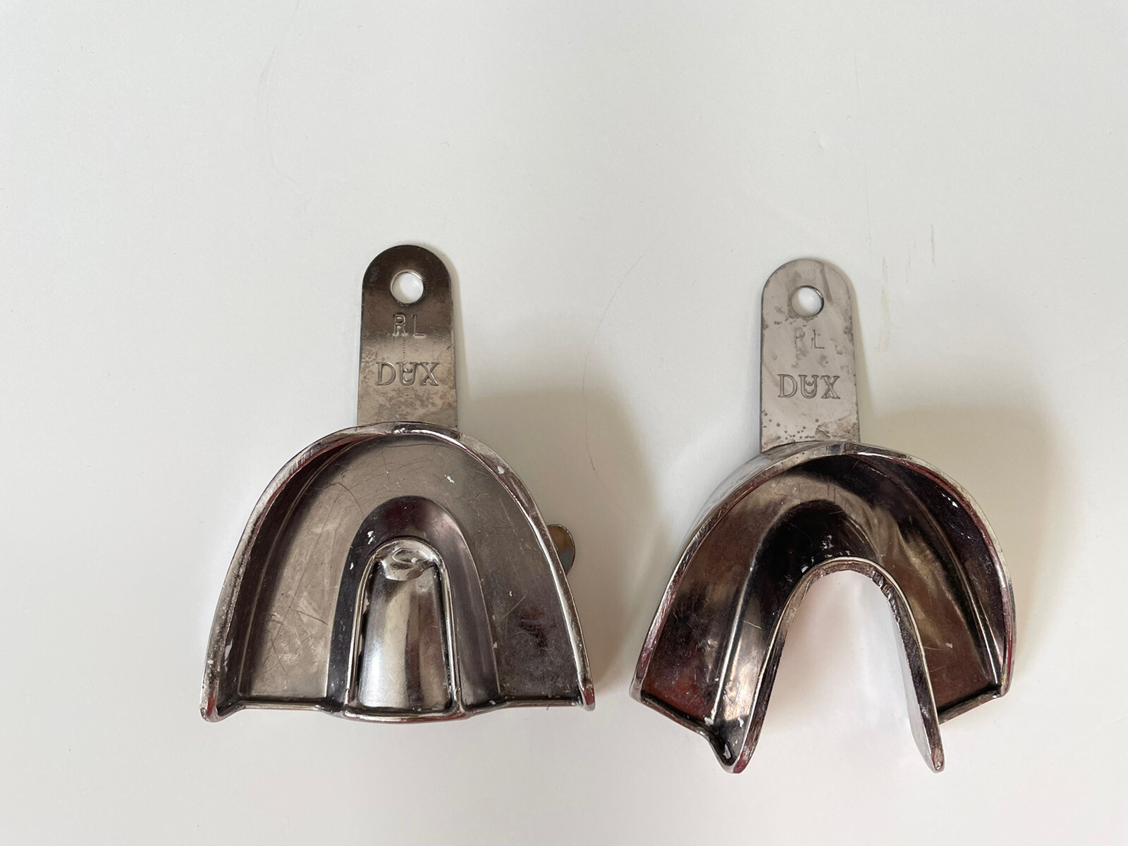 Nickel Plated Adult Large Lower and Upper Impression Tray. DUX Dental.