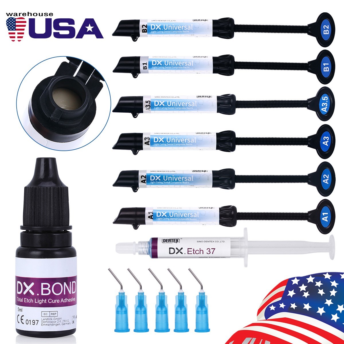 Dental Light Cure Composite Resin Etching Gel Etching resin Adhesive kit