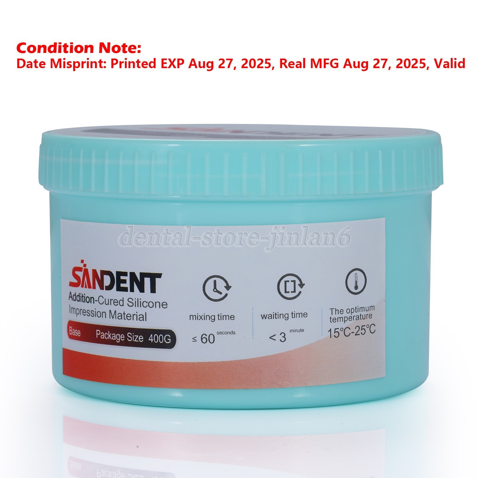 2*Dental Putty PVS VPS Impression Material Base Fast Set 400g Base+400g Catalyst