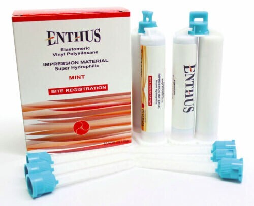 Dental Bite Registration Material VPS PVS FAST Set 2x 50ML Cartridges With Tips
