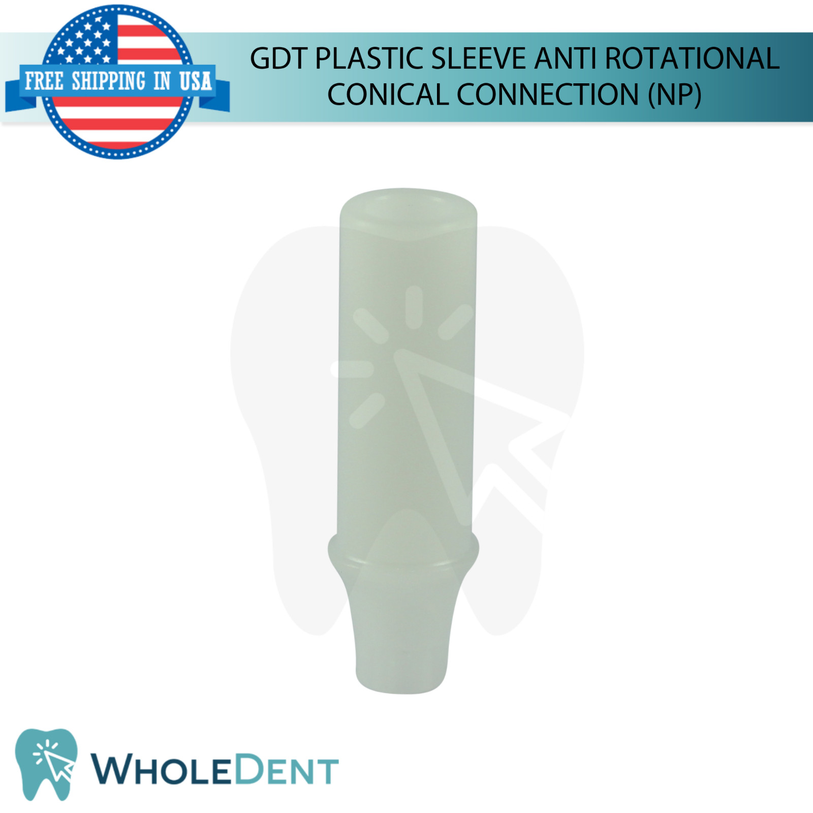 5X GDT Plastic Sleeve Anti Rotational Conical Connection Narrow Platform Ø4.0mm