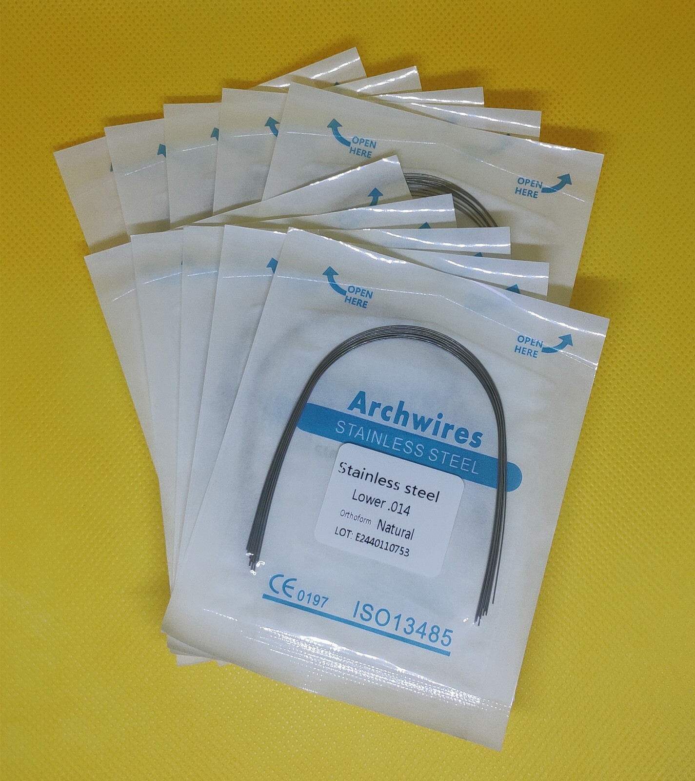 10Packs 100Pcs Dental Stainless Steel Arch Wires Orthodontic Round Natural Form