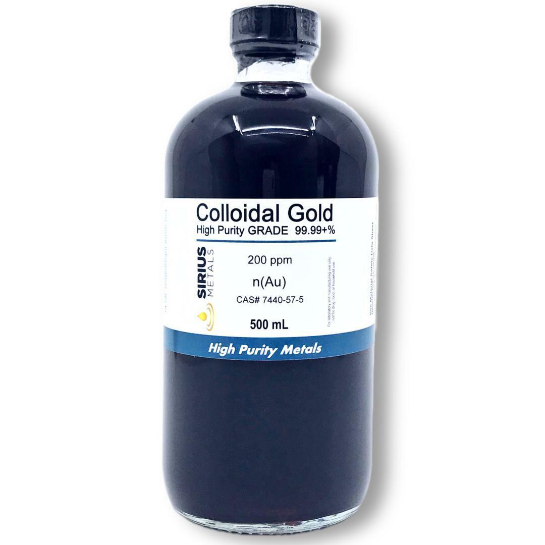 True Colloidal Gold – 200 ppm – 500 mL (16.9 Fl Oz) in Clear Plastic Bottle