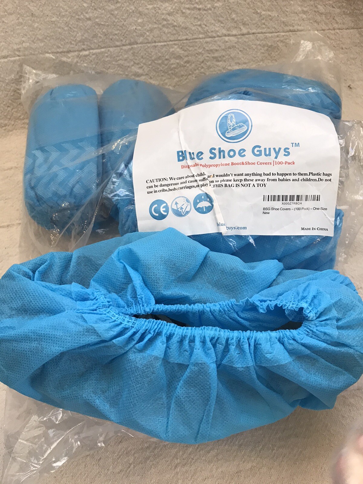 Blue Shoe Guys..Premium Blue Disposable Shoe & Boot Covers .One Size. 50 Covers