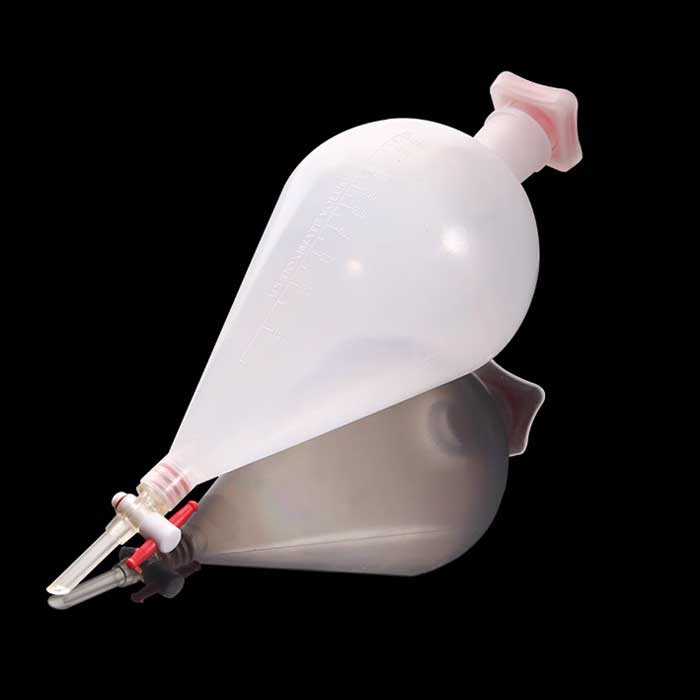 Lab Plastic Separating Funnel, 125-1000ml, PTFE Stopcock, Chemistry Supplies