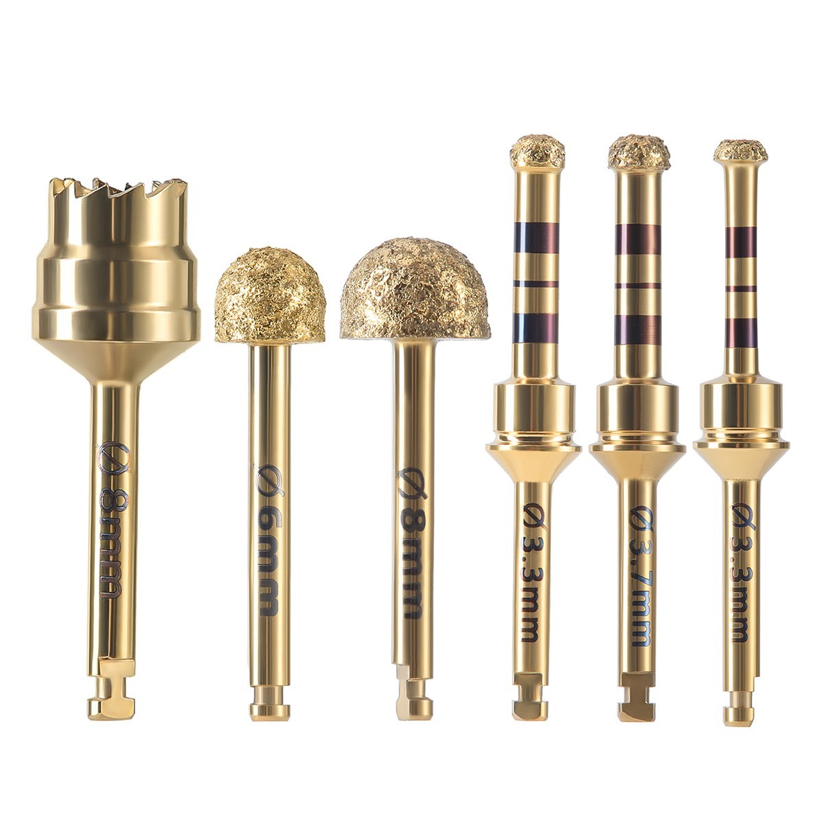 6PC AZDENT Lateral Approach Bur Sinus Lift Kit Dental Implant Diamond Coated Bur