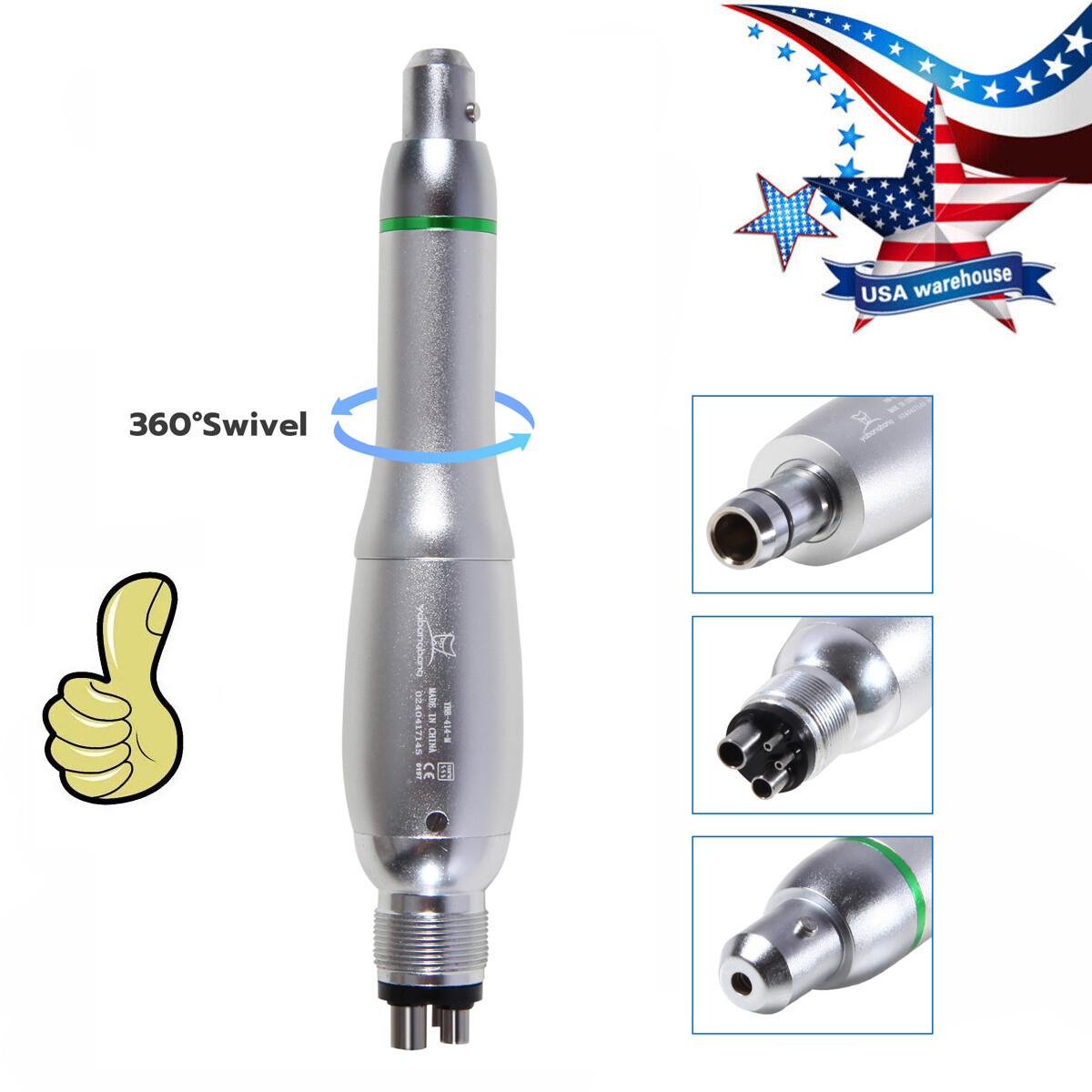 Dental 360° Swivel Hygiene Prophy Handpiece Air Motor 4Holes 4:1 Nose Cone YBM4