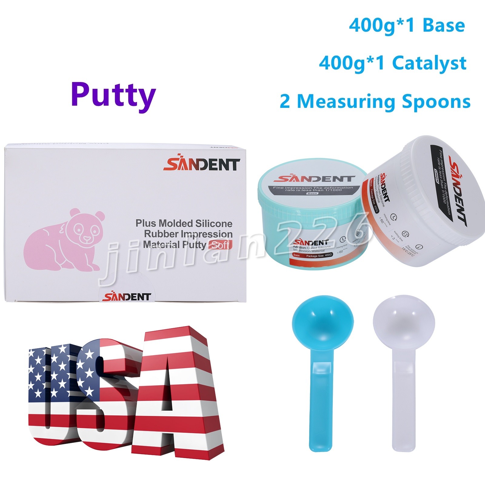 Dental Putty VPS Impression Material Base Normal or Fast Set 2 x 400g