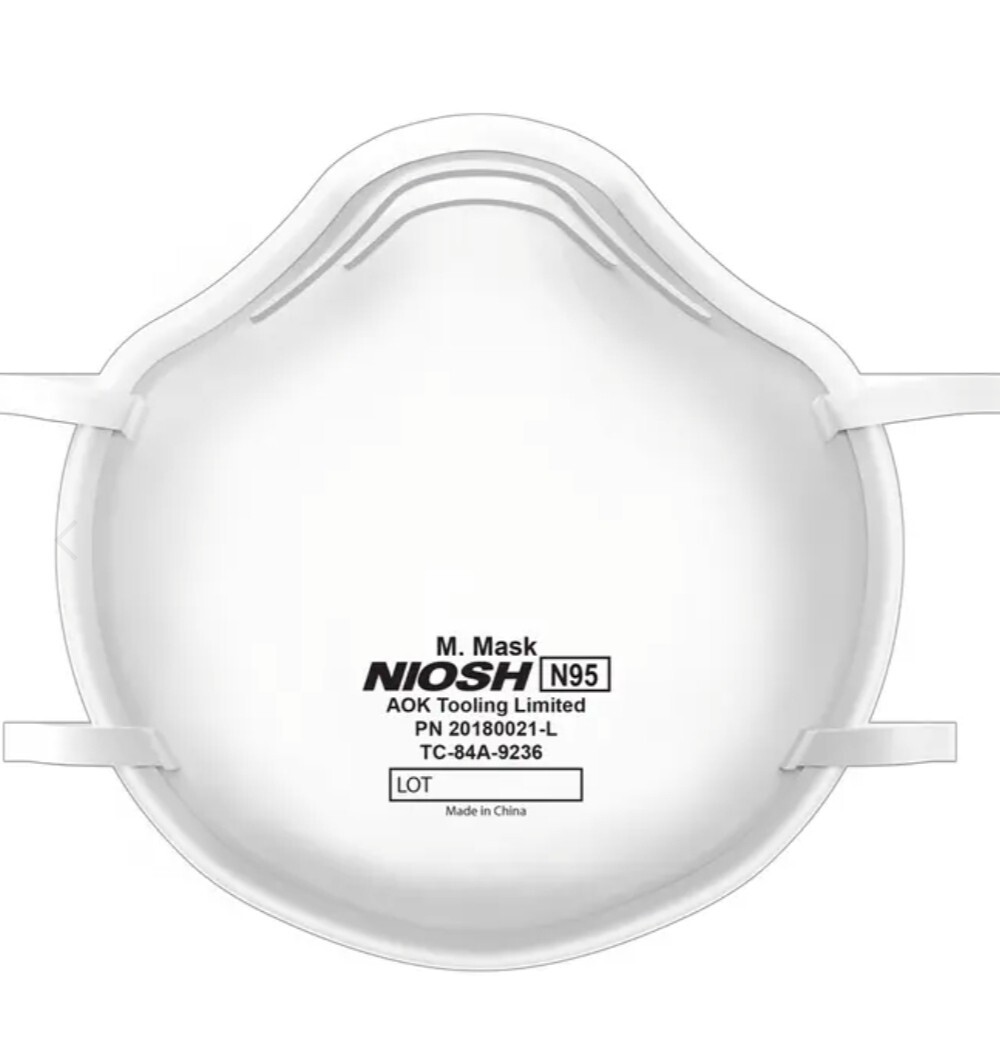 (Qty:270, 27 boxes of 10) AOK “M” MASK-L NIOSH N95 20180021-L