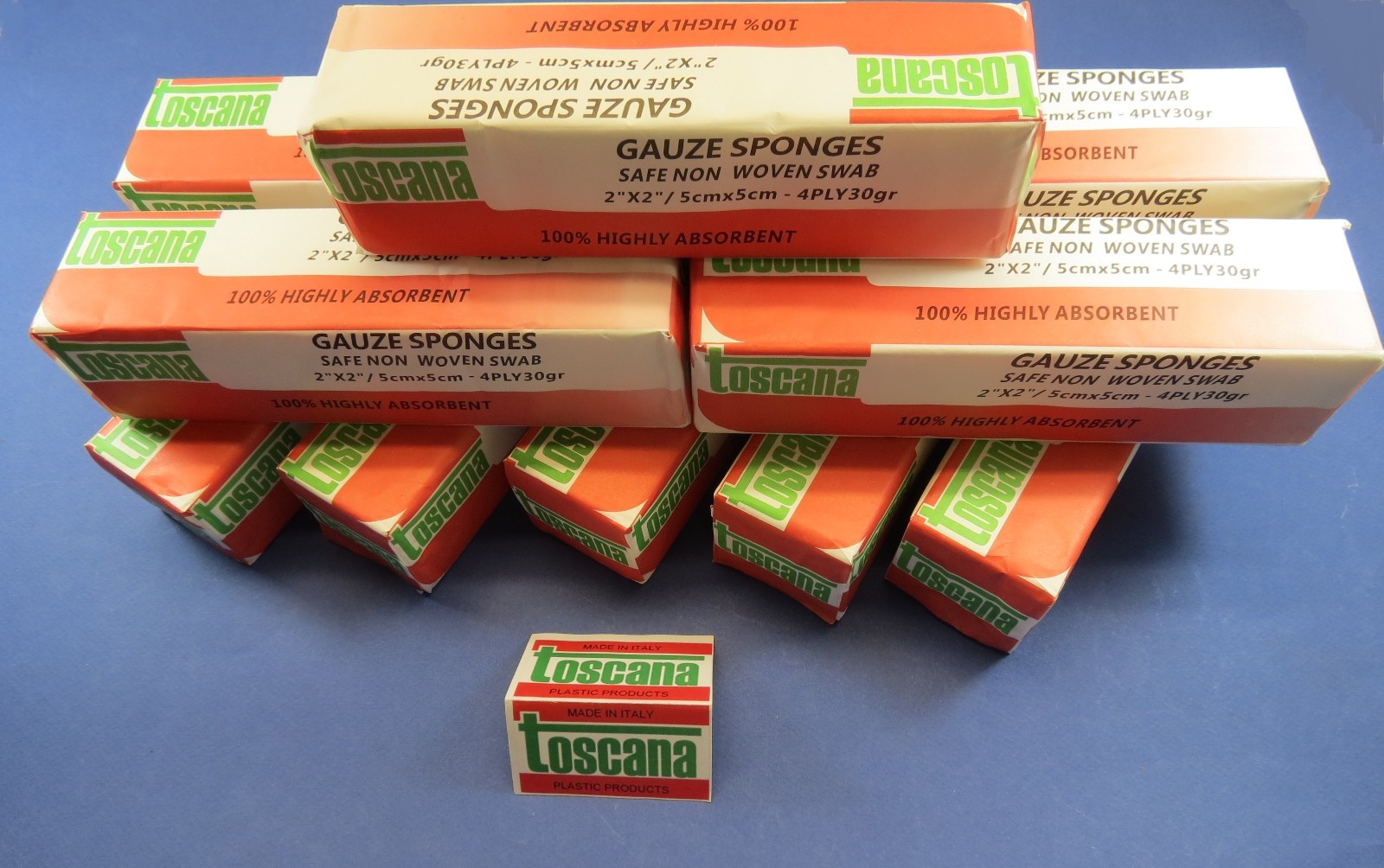 Dental Gauze Sponges 2″ X 2″ / 5 X 5 Cm Kit /10 Box /2000 Pcs TOSCANA