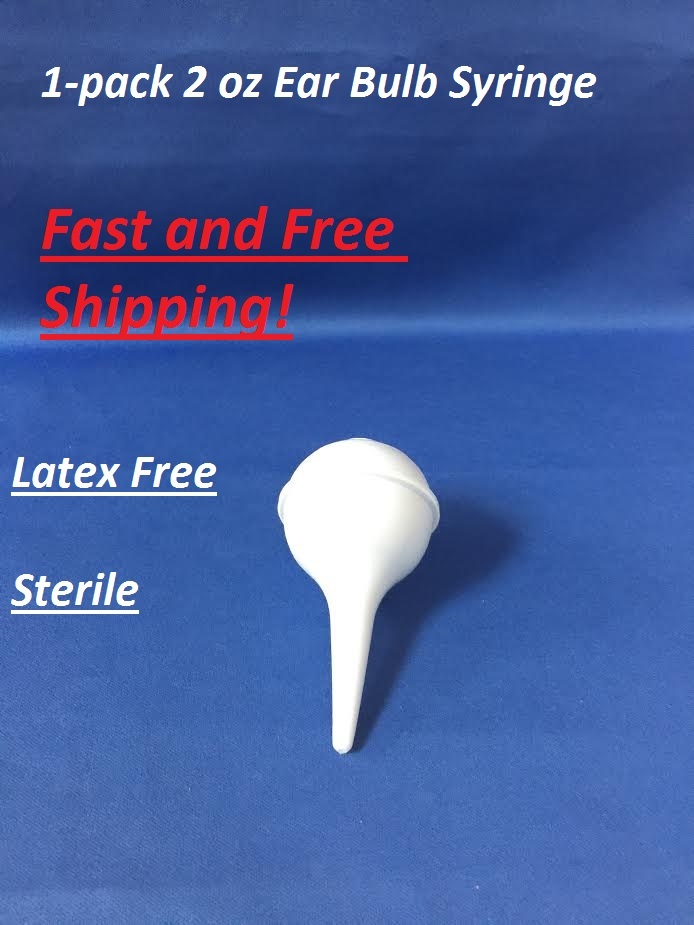 2oz Hand Bulb Ear Ulcer Syringe Sterile Latex Free Sealed Pack- Easy Squeeze-NEW