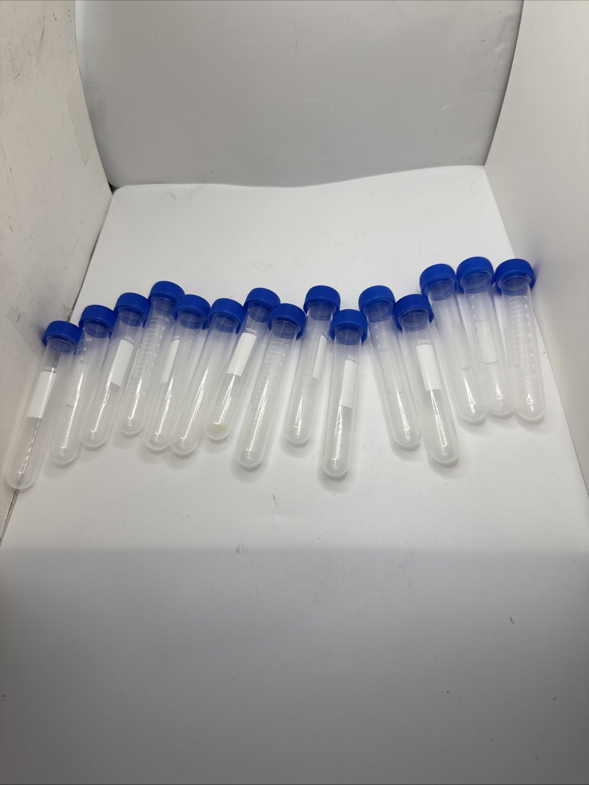 15pcs 10mL Plastic Centrifuge Tubes Screw Cap Polypropylene Lab Sample Vials