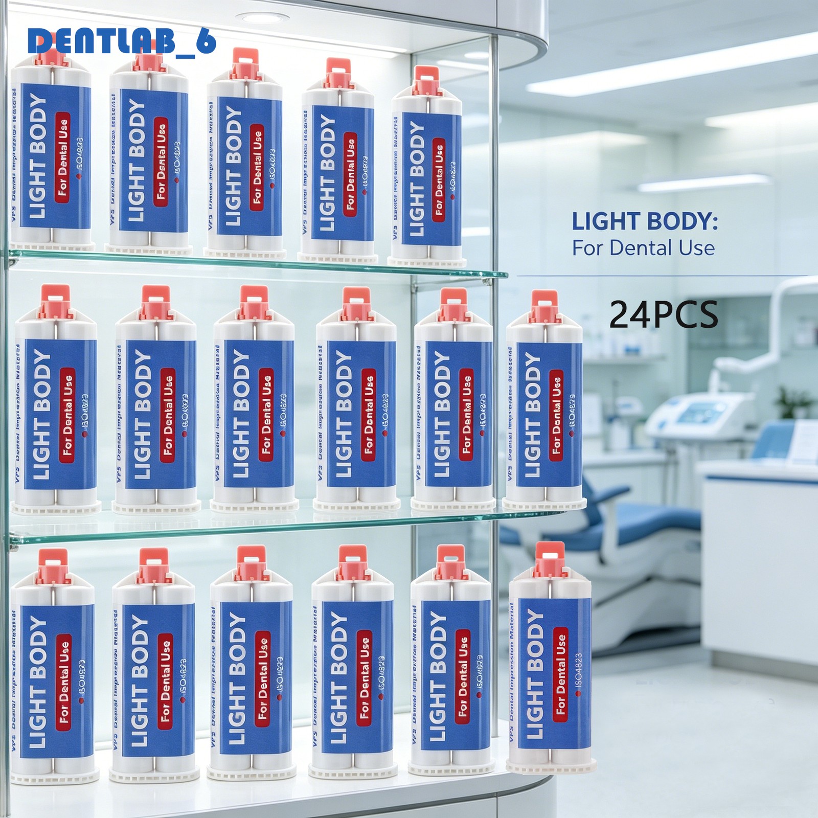 24PCS Dental Light Body Fast Set Dental Impression Material 50mL VPS PVS New