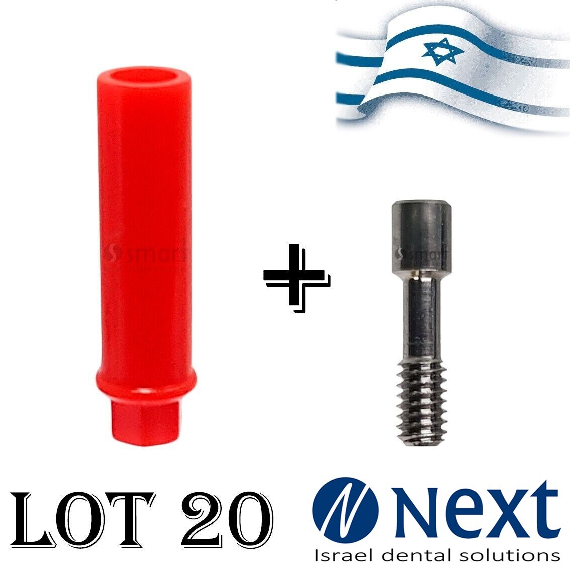 Lot X20 Dental Plastic Castable Abutment hex screws included