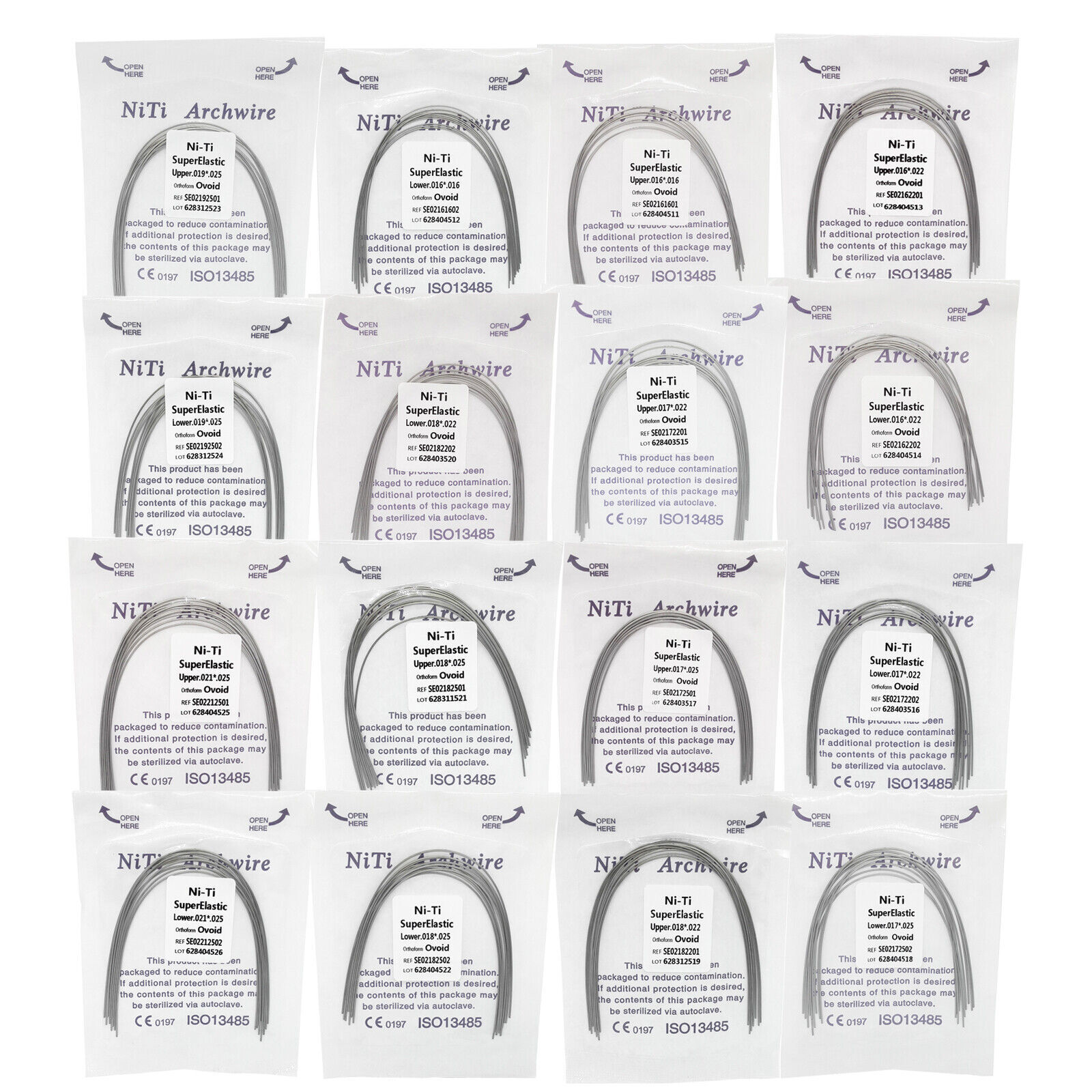 10 Pcs Dental Orthodontic Arch Wire Rectangular Niti Super Elastic Oval Ovoid