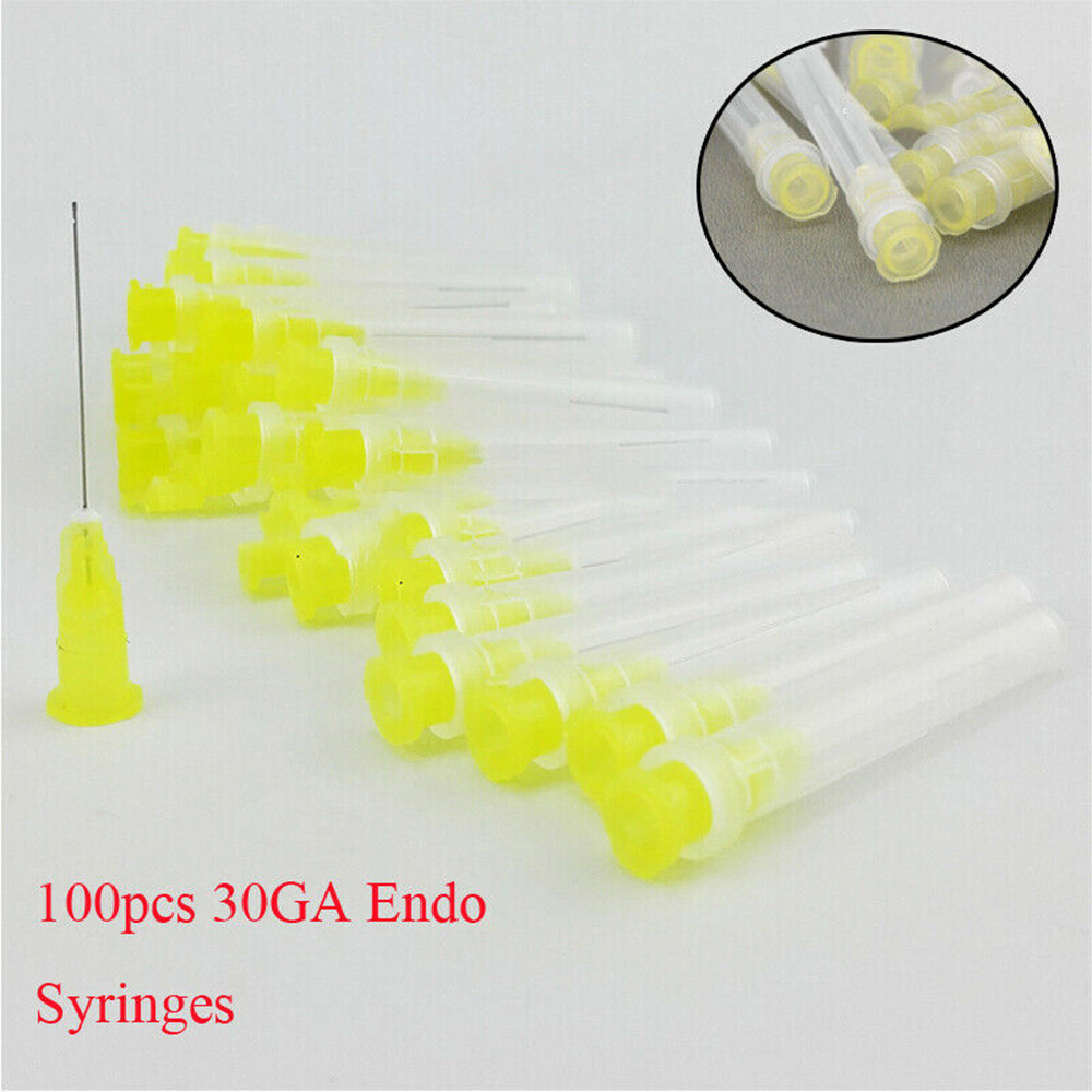 100X Dental Endo Irrigation Needle Tip 30GA End-Closed Side Hole Syringes US##
