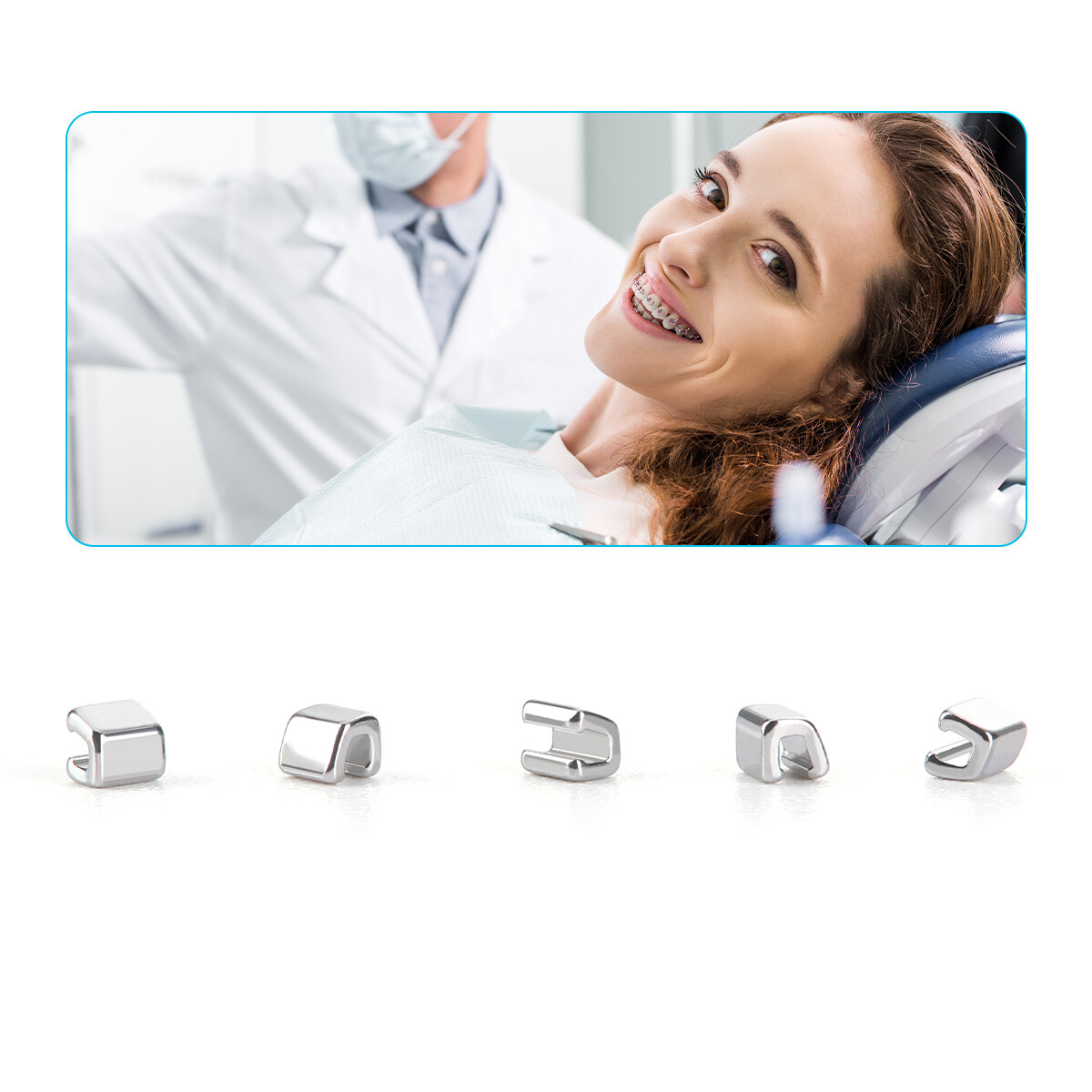 Dental Orthodontic Crimpable Hook Stops Type Fixed on Arch Wires AZDENT