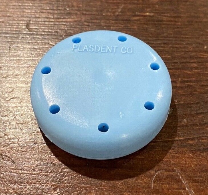 Magnetic Round Dental Lab Bur Block Holder Station Holds 7 Burs FG RA FGOS Blue