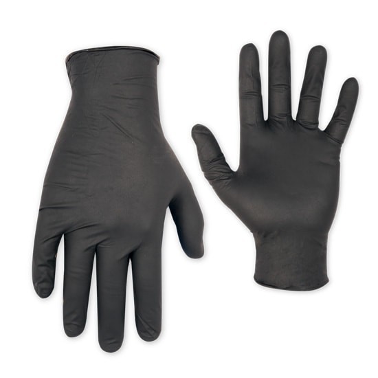 Black Nitrile Exam Gloves 6.5-7.5mil Powder Free Latex Free 100/1000PCS
