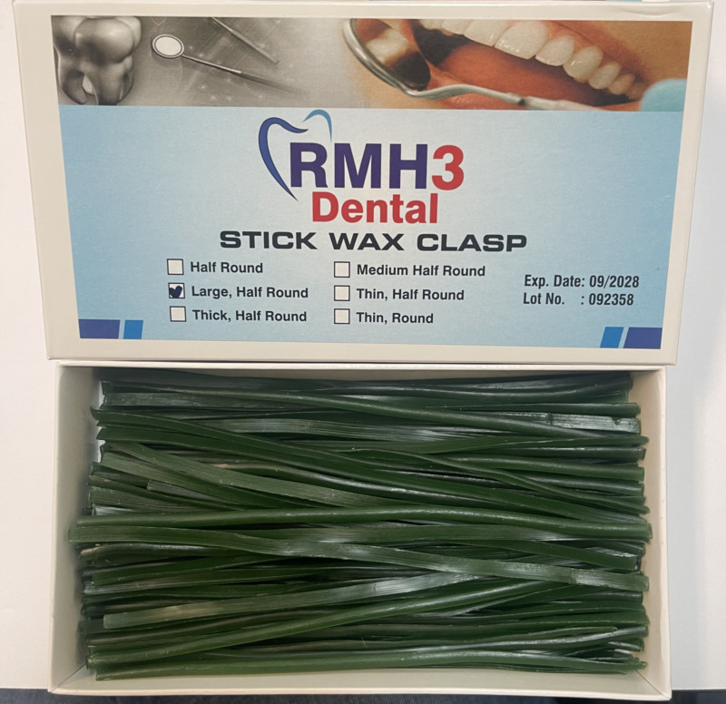 Stick Wax Clasp Large, Half Round By RMH3 Dental