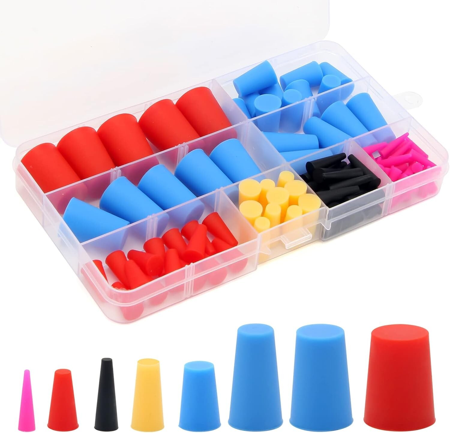 40/110 Pc Silicone Rubber Tapered Plug High Temperature Resistant Assortment Kit