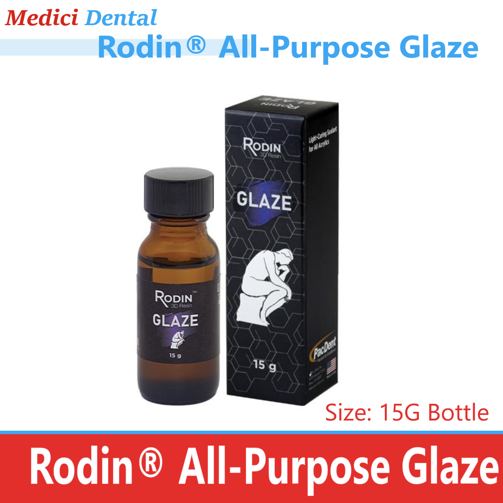 Dental Rodin® All-Purpose Glaze Glossy Finish Improved Translucency Sealing 15g