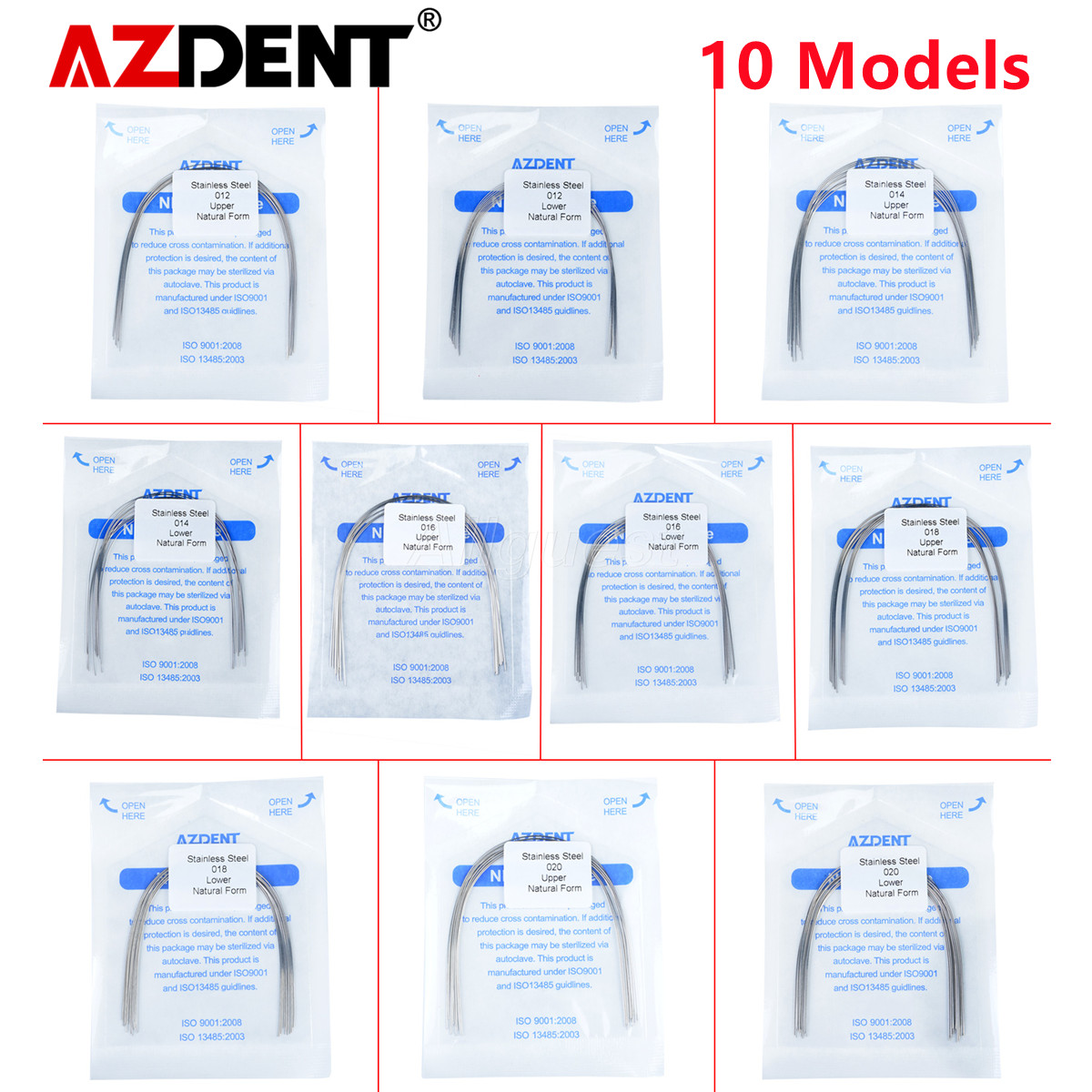 10X AZDENT Dental Orthodontic Stainless Steel Round Arch Wire Natural Form